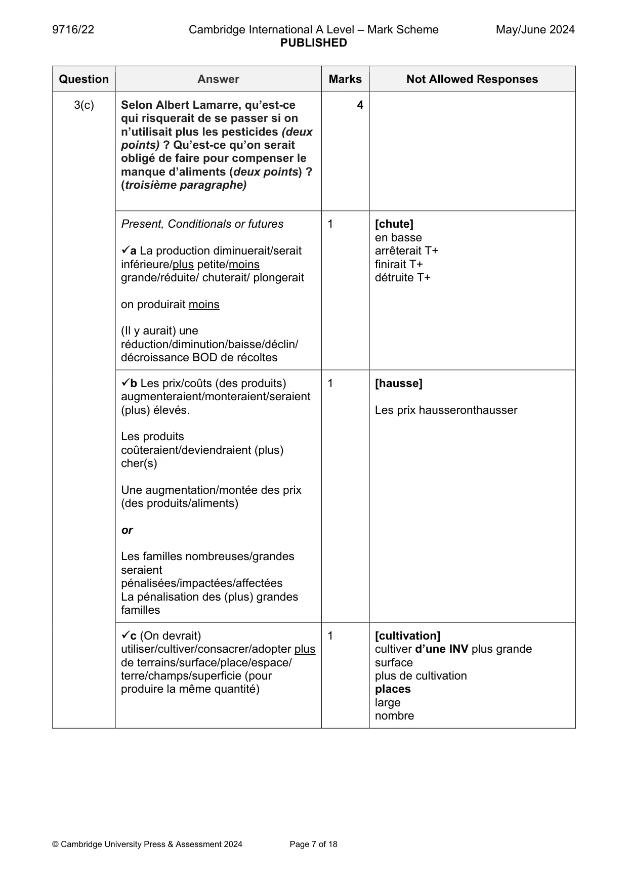 Mark scheme, page 7 of 18