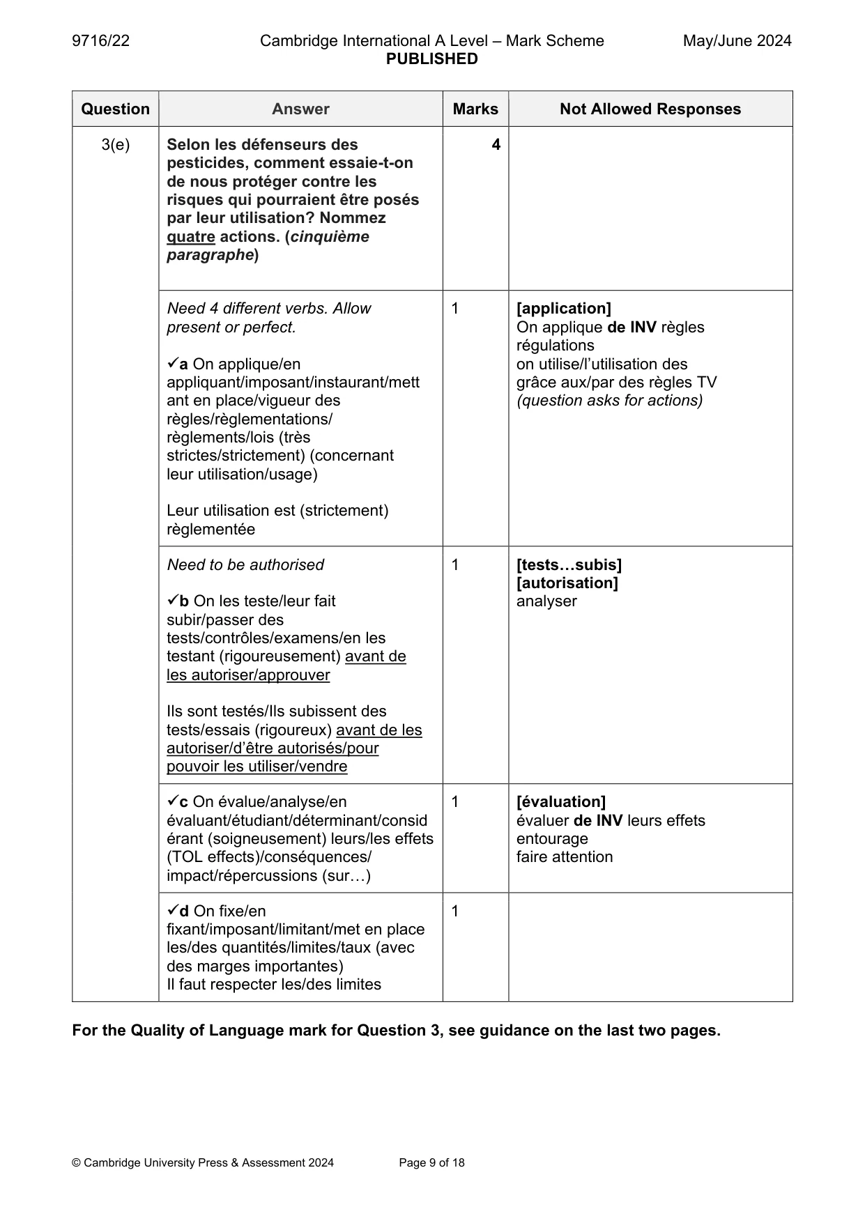 Mark scheme, page 9 of 18