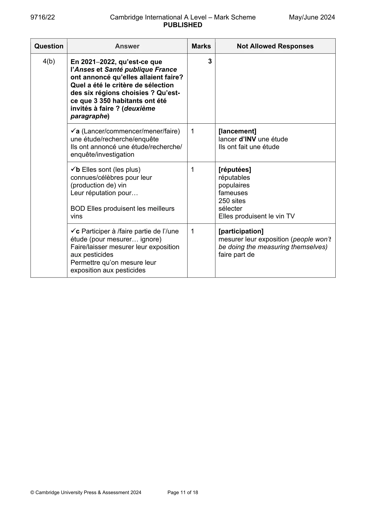 Mark scheme, page 11 of 18