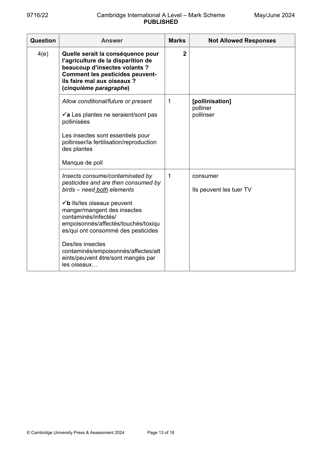 Mark scheme, page 13 of 18