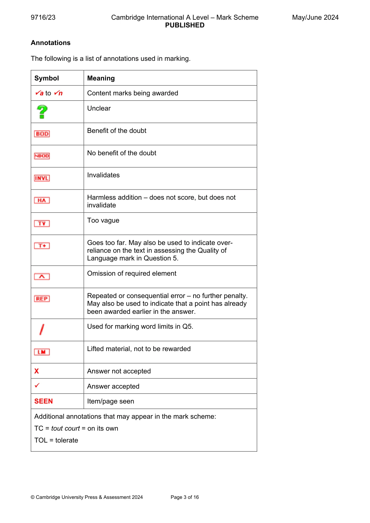 Mark scheme, page 3 of 16