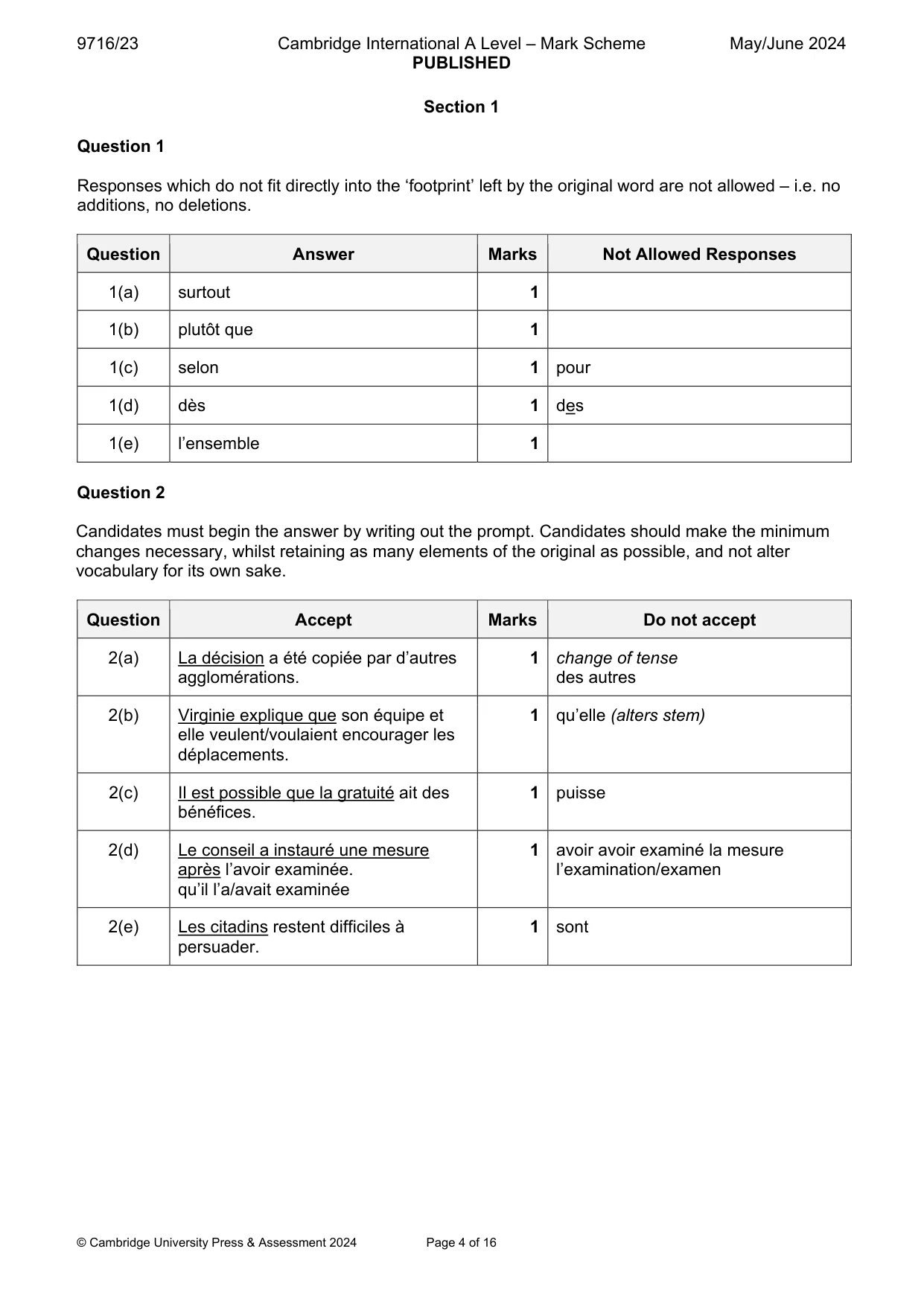 Mark scheme, page 4 of 16
