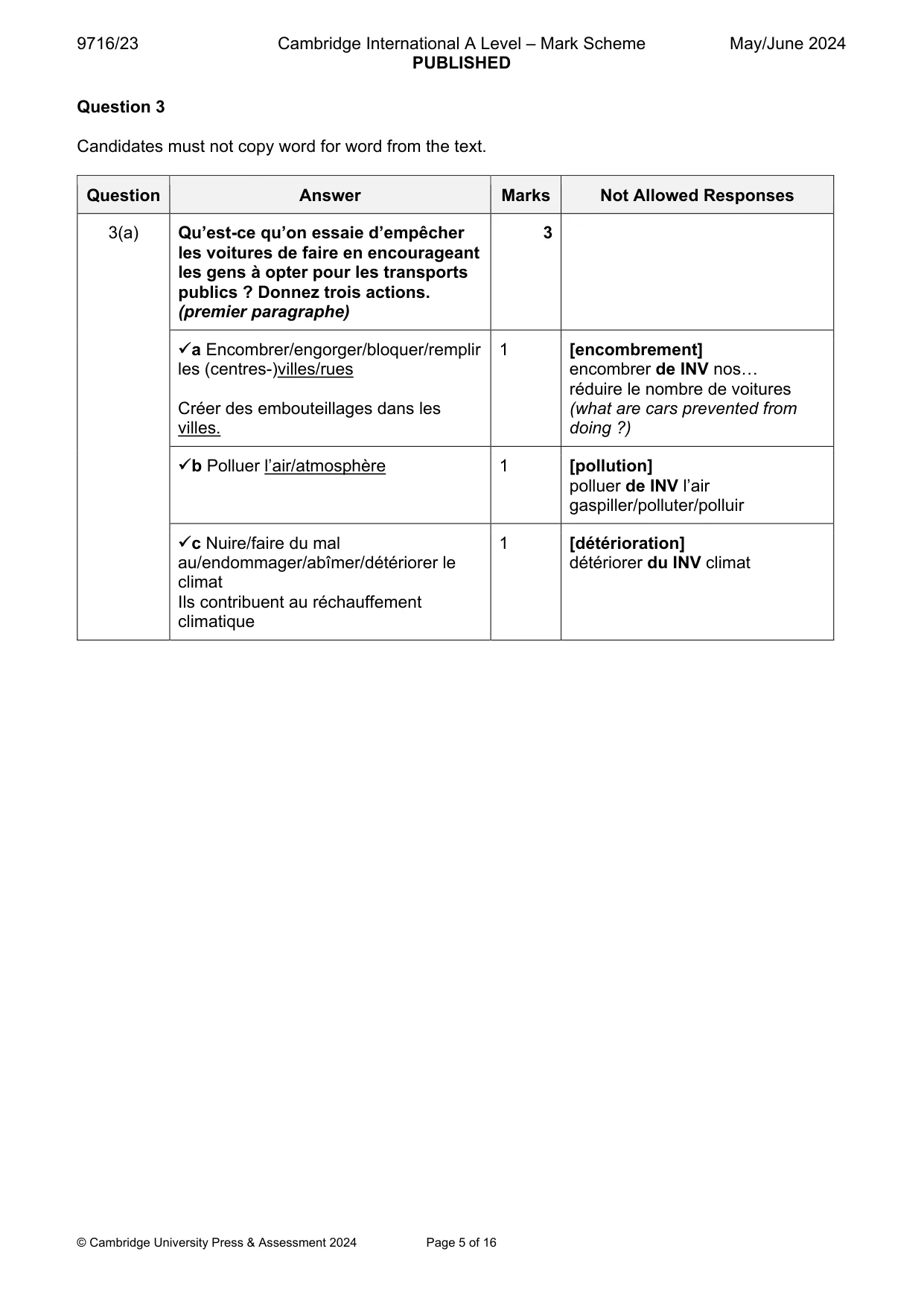 Mark scheme, page 5 of 16
