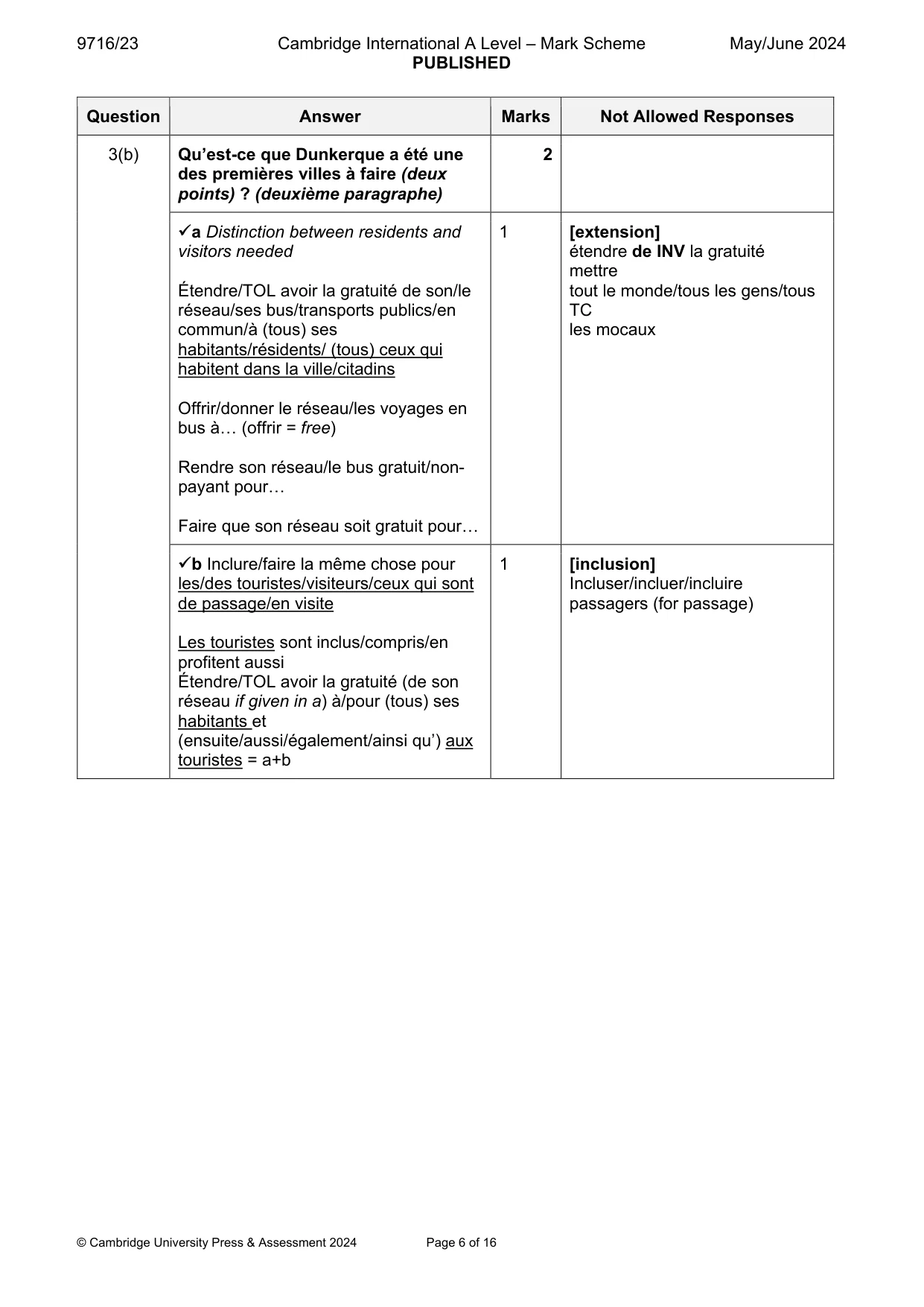 Mark scheme, page 6 of 16
