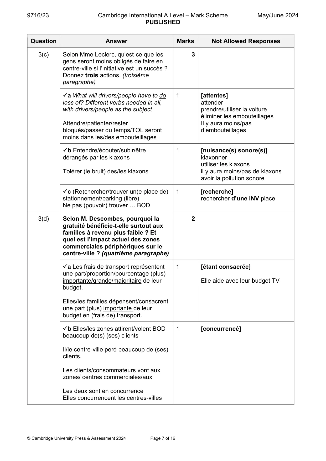 Mark scheme, page 7 of 16