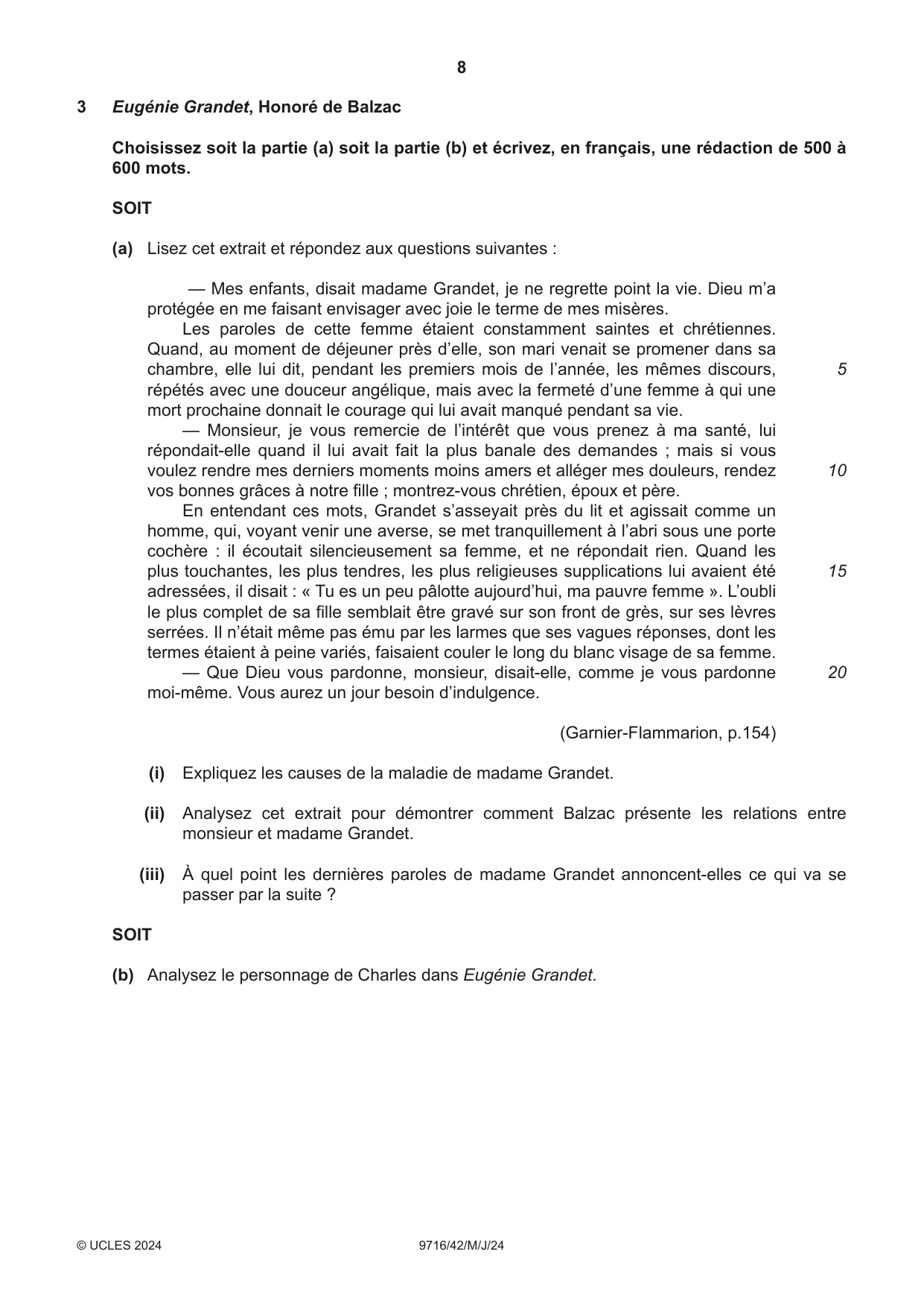 Cambridge A Level French (A Level only) 9716 2024 May/June Paper 4 · Variant 2 question paper, page 8 of 12