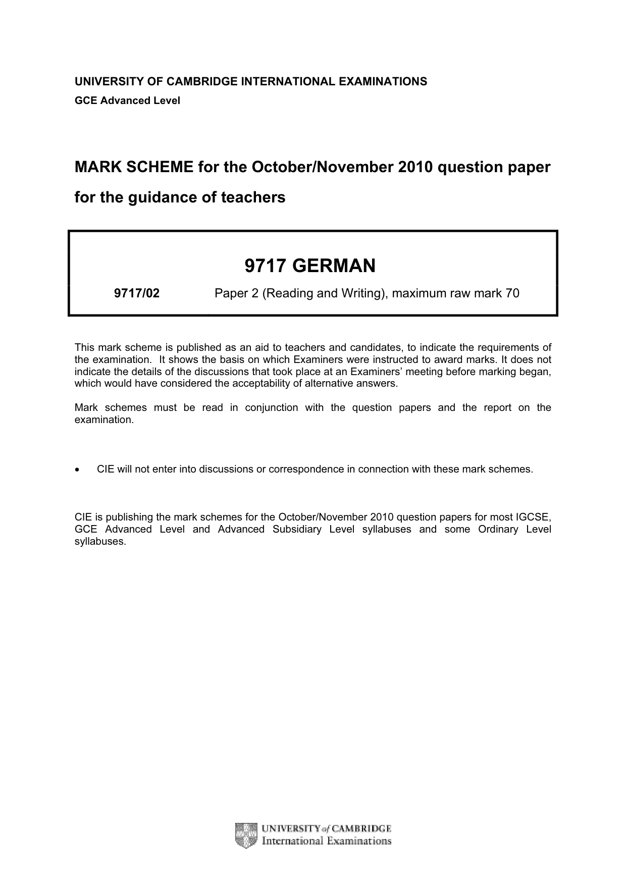 Mark scheme, page 1 of 6