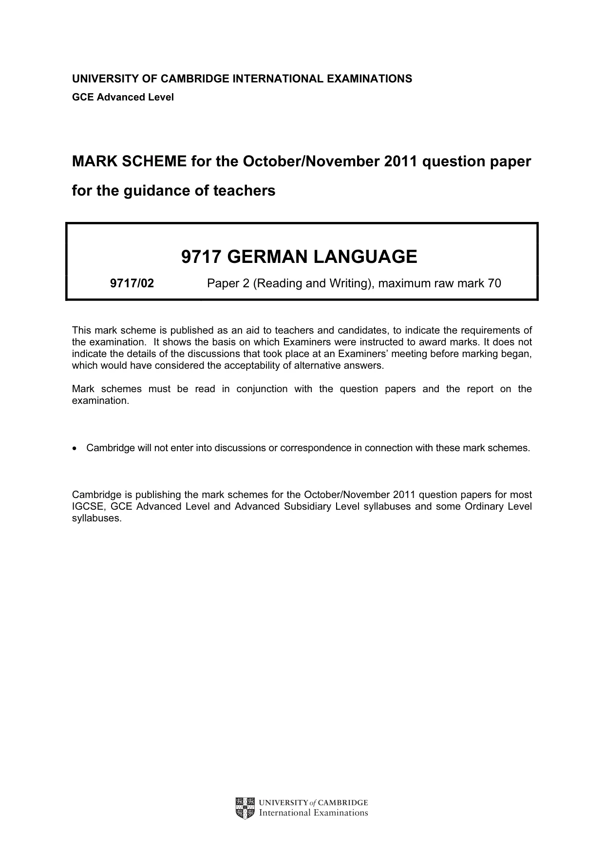 Mark scheme, page 1 of 6