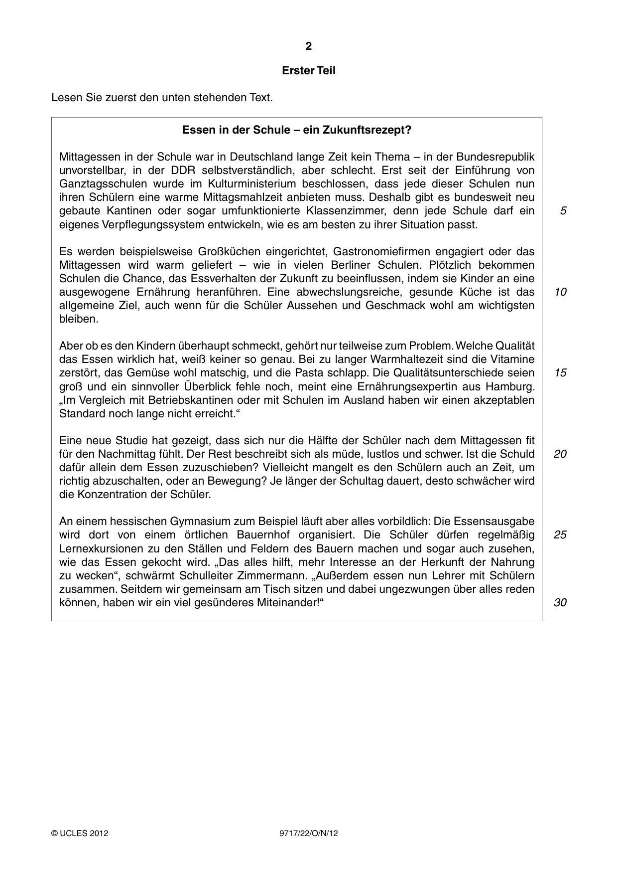 Cambridge A Level German (A Level only) 9717 2012 Oct/Nov Paper 2 · Variant 2 question paper, page 2 of 8