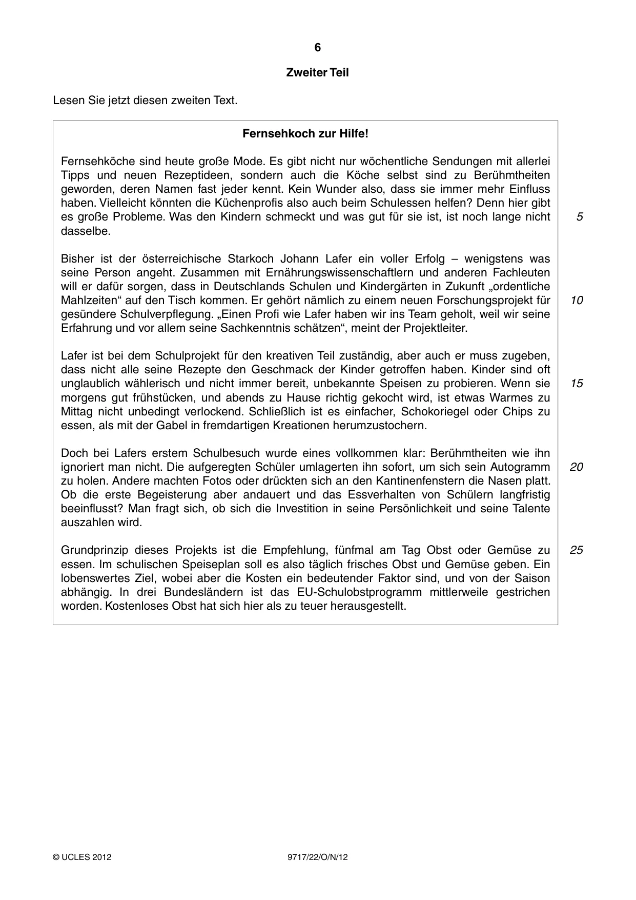 Cambridge A Level German (A Level only) 9717 2012 Oct/Nov Paper 2 · Variant 2 question paper, page 6 of 8
