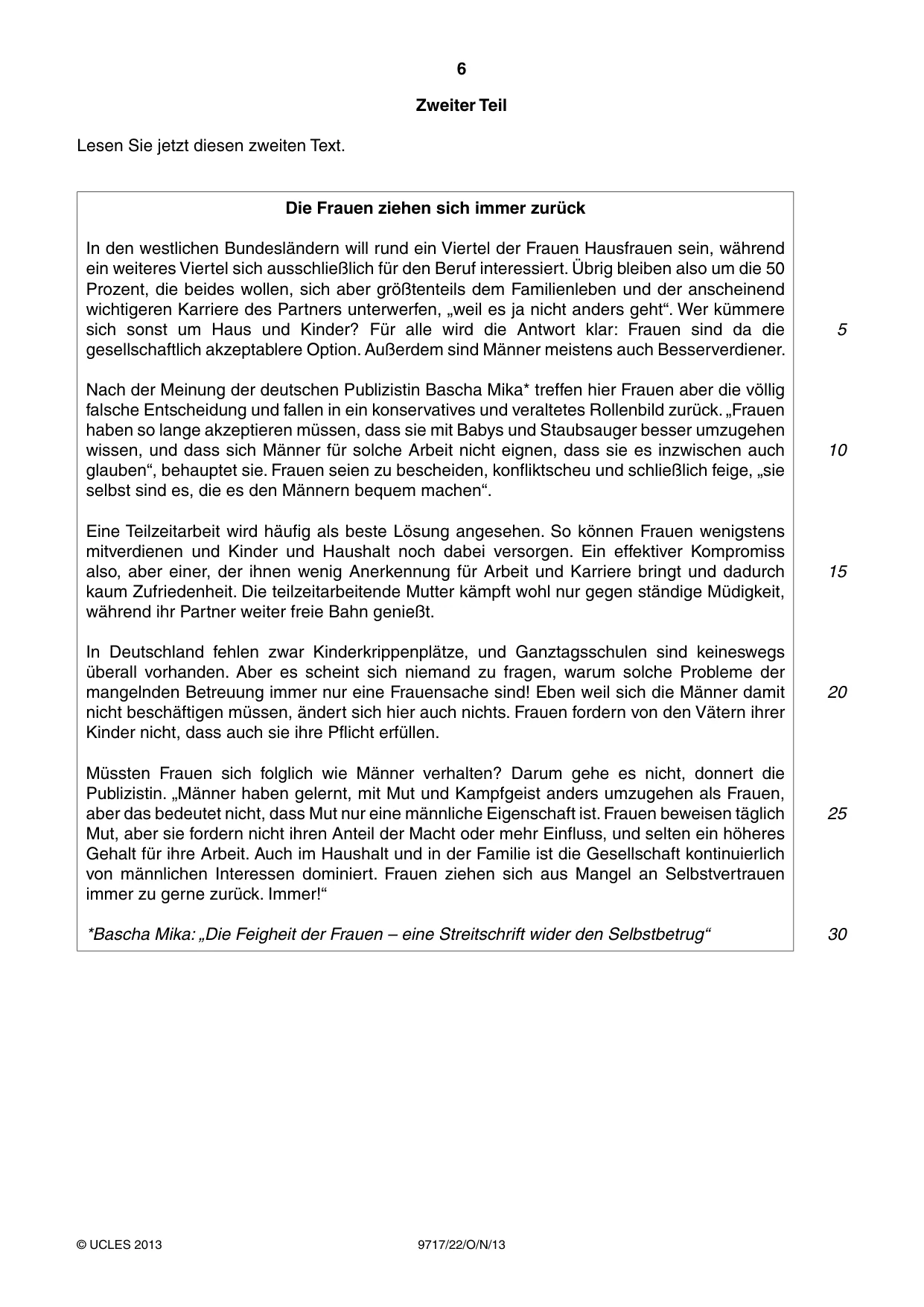 Cambridge A Level German (A Level only) 9717 2013 Oct/Nov Paper 2 · Variant 2 question paper, page 6 of 8