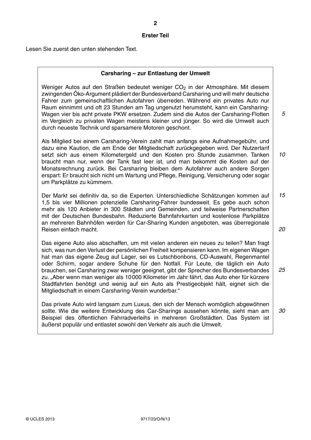 Cambridge A Level German (A Level only) 9717 2013 Oct/Nov Paper 2 · Variant 3 question paper, page 2 of 8