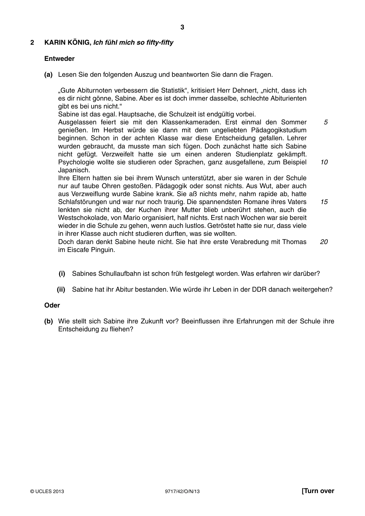 Cambridge A Level German (A Level only) 9717 2013 Oct/Nov Paper 4 · Variant 2 question paper, page 3 of 9