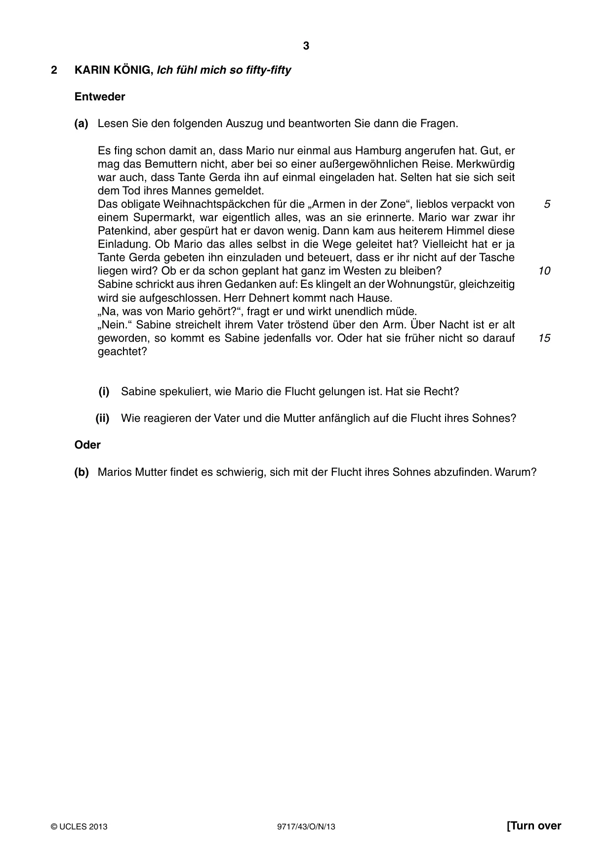 Cambridge A Level German (A Level only) 9717 2013 Oct/Nov Paper 4 · Variant 3 question paper, page 3 of 8