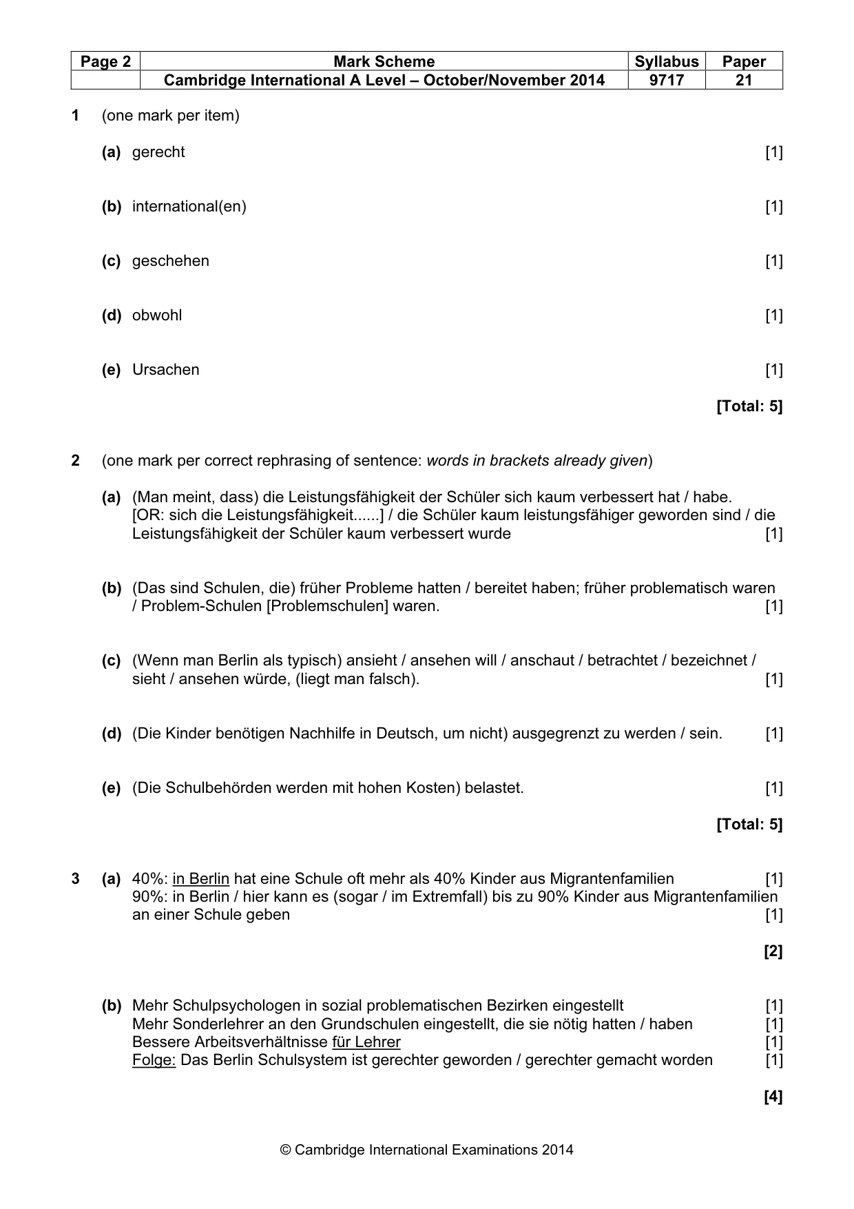 Mark scheme, page 2 of 7