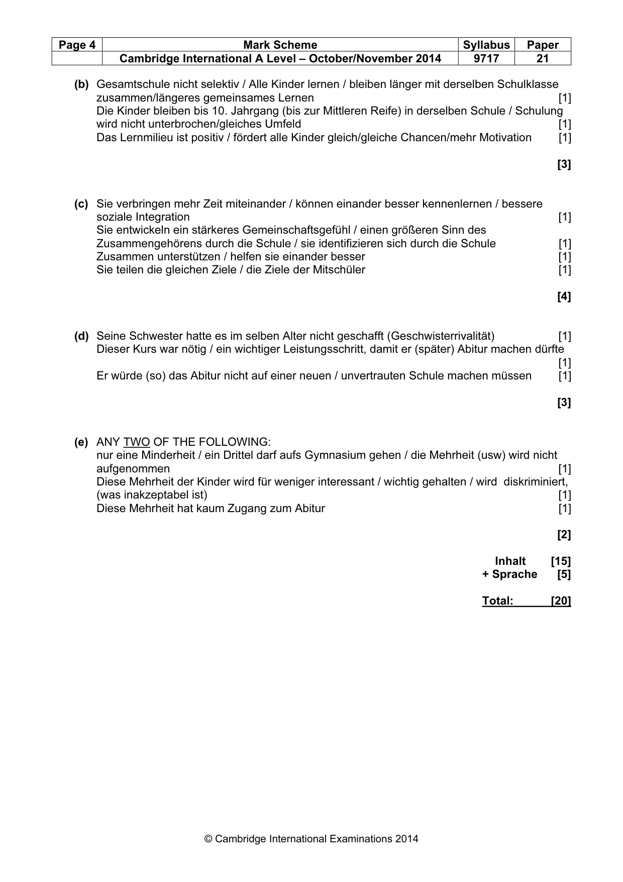 Mark scheme, page 4 of 7