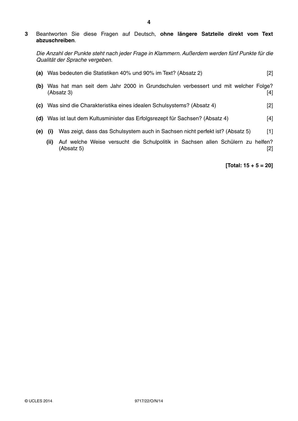 Cambridge A Level German (A Level only) 9717 2014 Oct/Nov Paper 2 · Variant 2 question paper, page 4 of 8