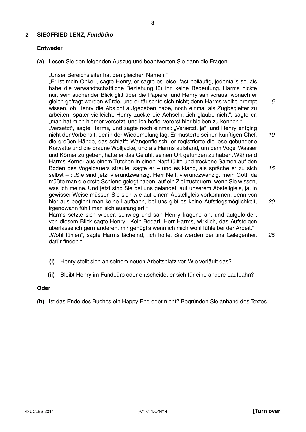 Cambridge A Level German (A Level only) 9717 2014 Oct/Nov Paper 4 · Variant 1 question paper, page 3 of 8