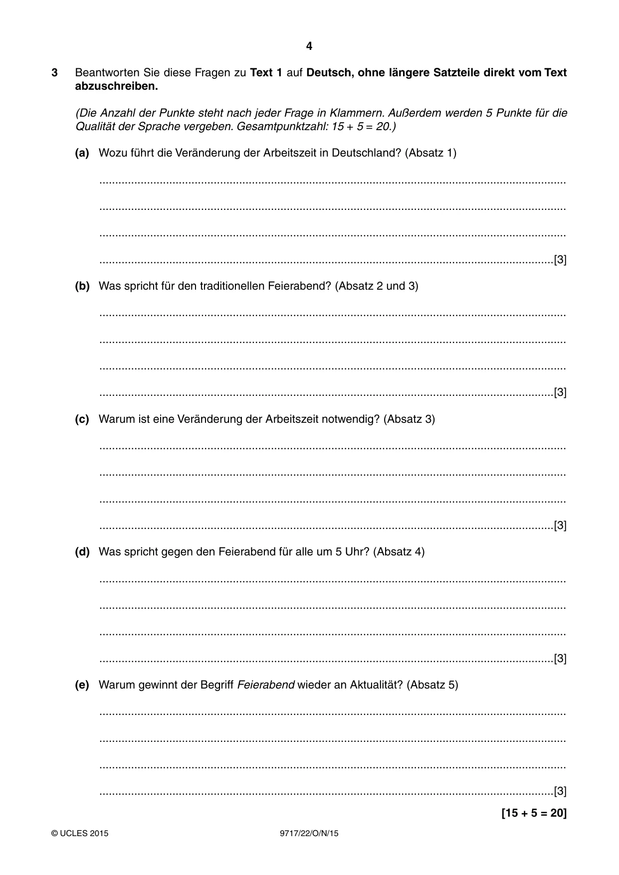 Cambridge A Level German (A Level only) 9717 2015 Oct/Nov Paper 2 · Variant 2 question paper, page 4 of 8