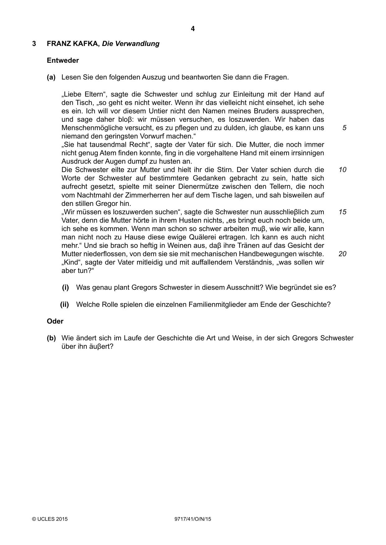 Cambridge A Level German (A Level only) 9717 2015 Oct/Nov Paper 4 · Variant 1 question paper, page 4 of 8