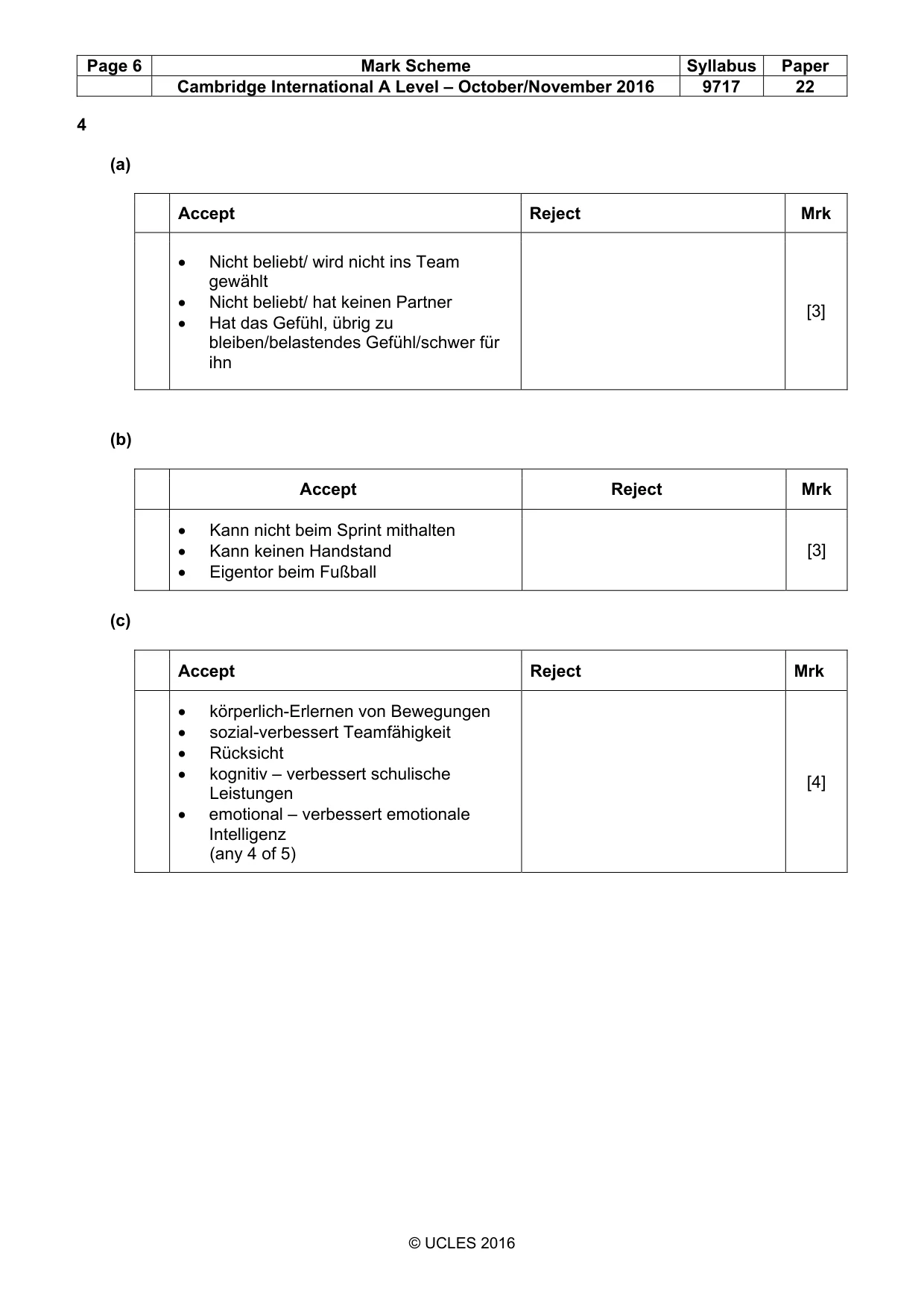 Mark scheme, page 6 of 10