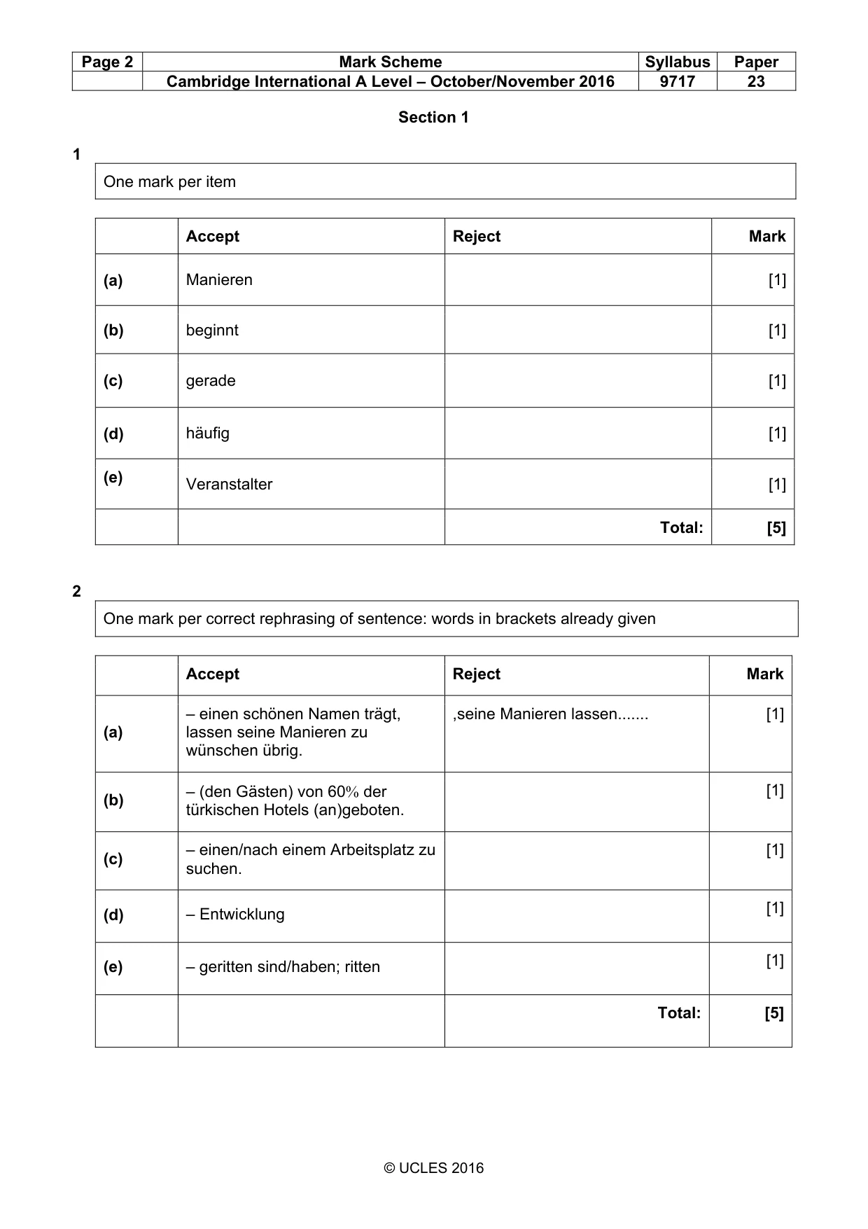 Mark scheme, page 2 of 9