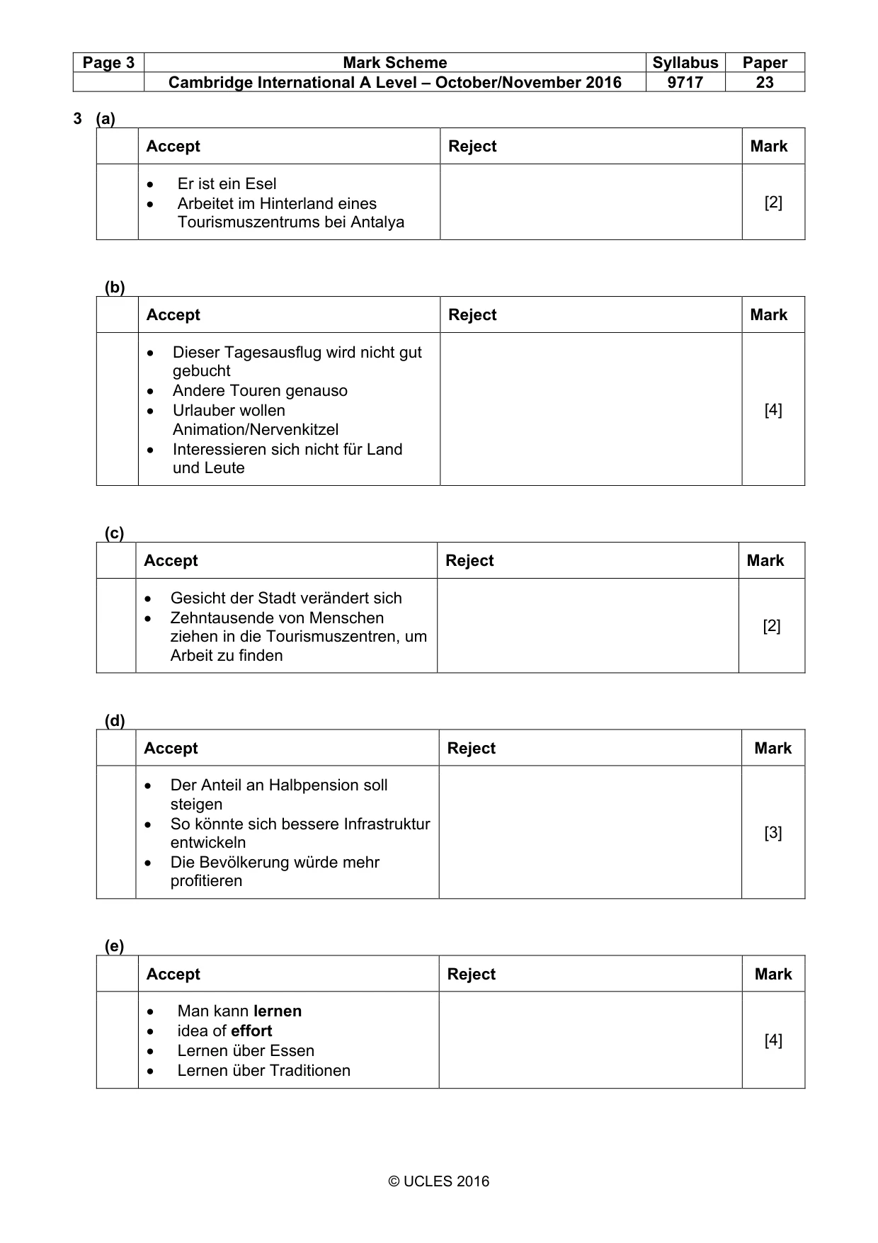 Mark scheme, page 3 of 9