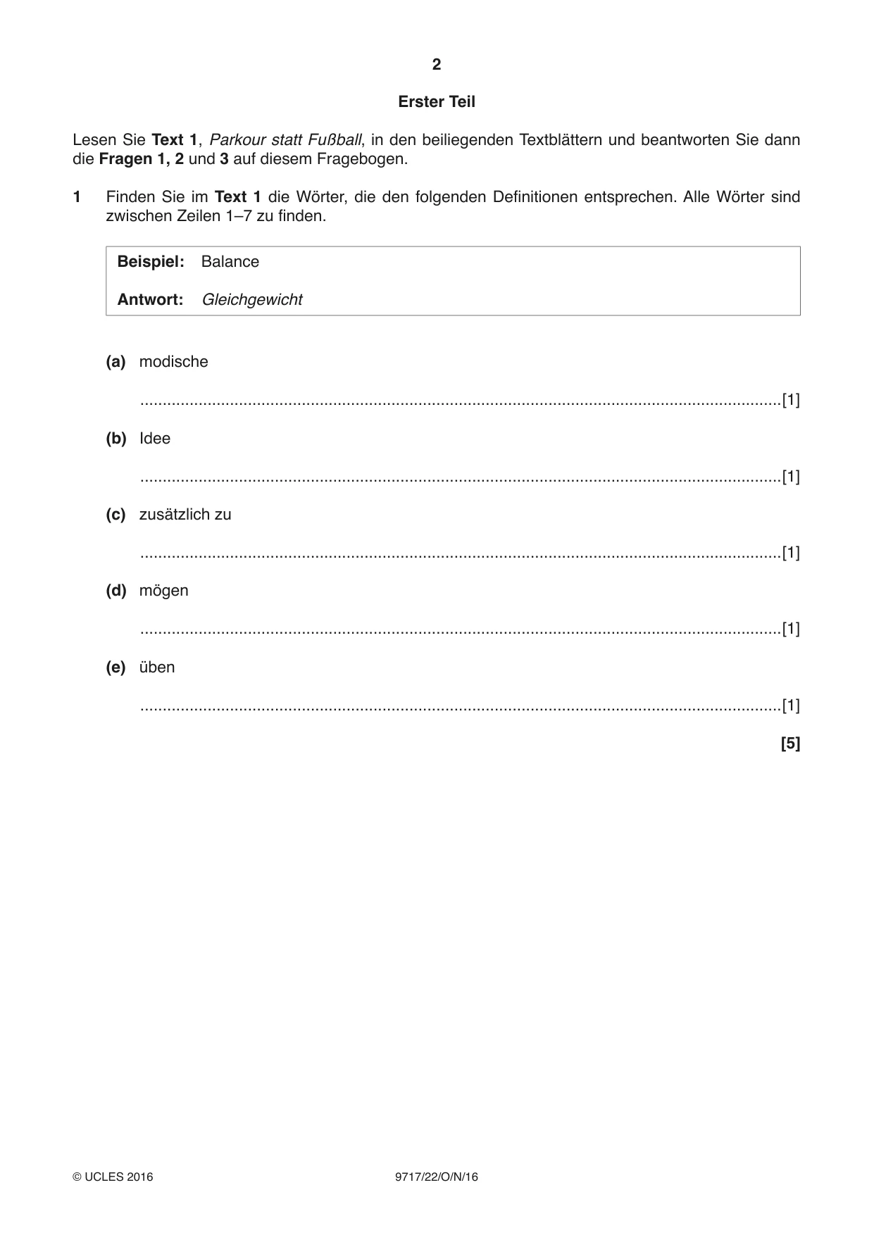 Cambridge A Level German (A Level only) 9717 2016 Oct/Nov Paper 2 · Variant 2 question paper, page 2 of 8
