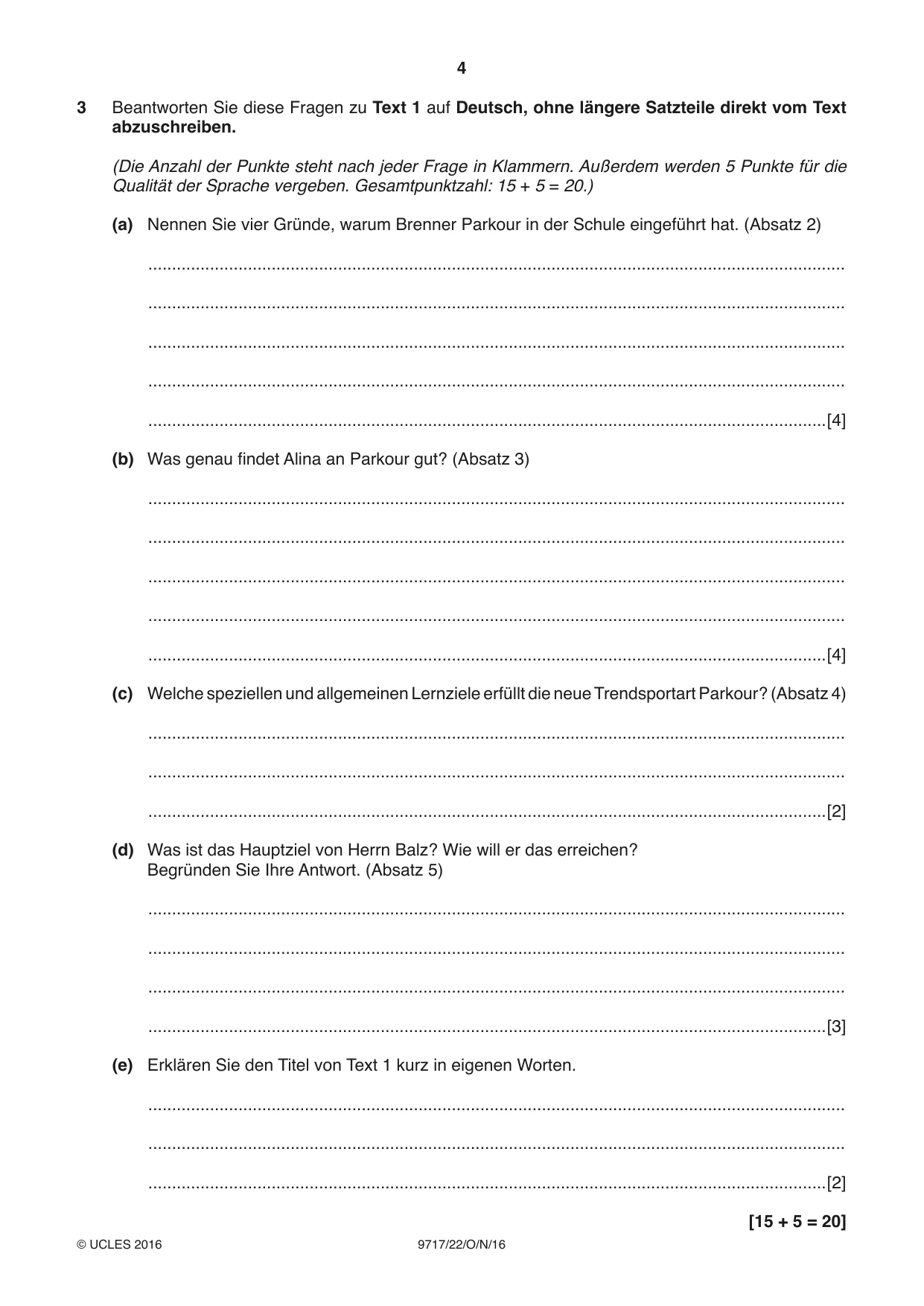 Cambridge A Level German (A Level only) 9717 2016 Oct/Nov Paper 2 · Variant 2 question paper, page 4 of 8