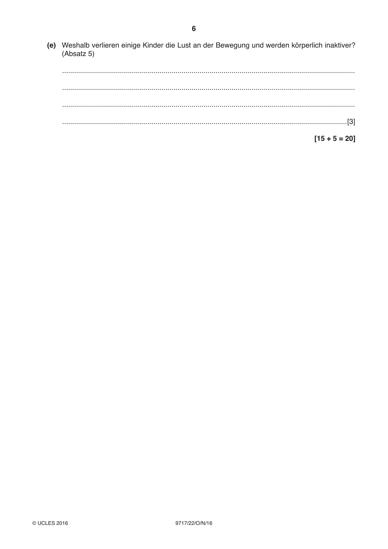 Cambridge A Level German (A Level only) 9717 2016 Oct/Nov Paper 2 · Variant 2 question paper, page 6 of 8