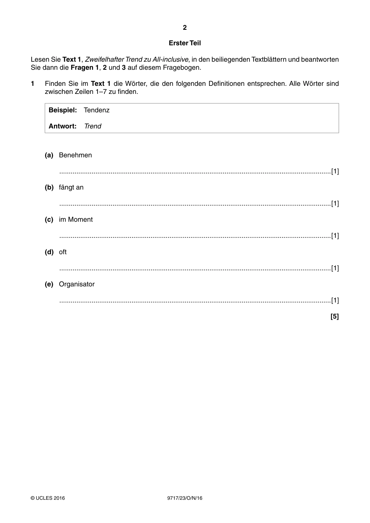 Cambridge A Level German (A Level only) 9717 2016 Oct/Nov Paper 2 · Variant 3 question paper, page 2 of 8