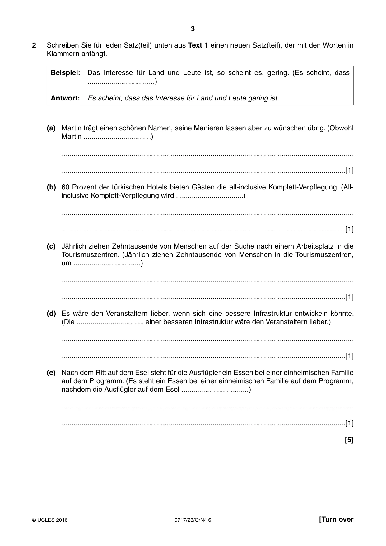 Cambridge A Level German (A Level only) 9717 2016 Oct/Nov Paper 2 · Variant 3 question paper, page 3 of 8