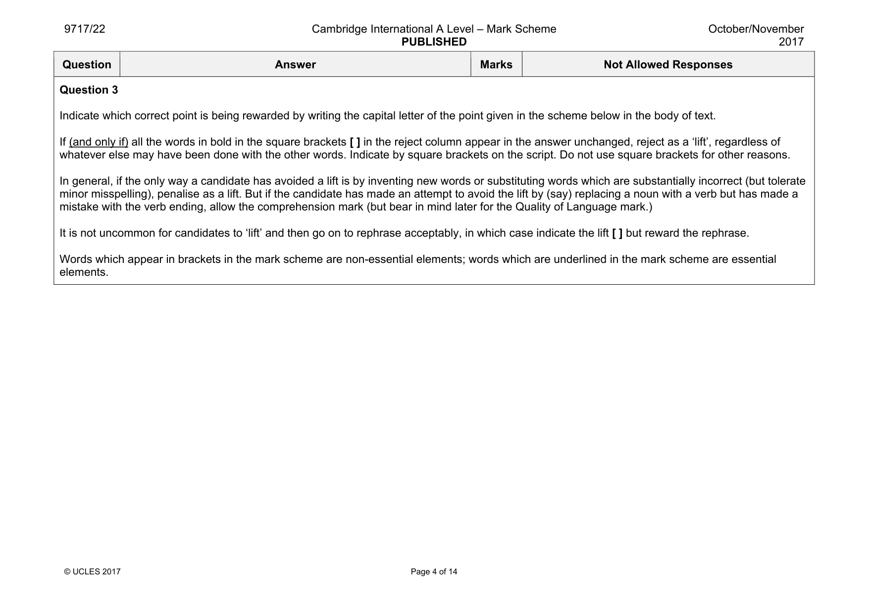 Mark scheme, page 4 of 14