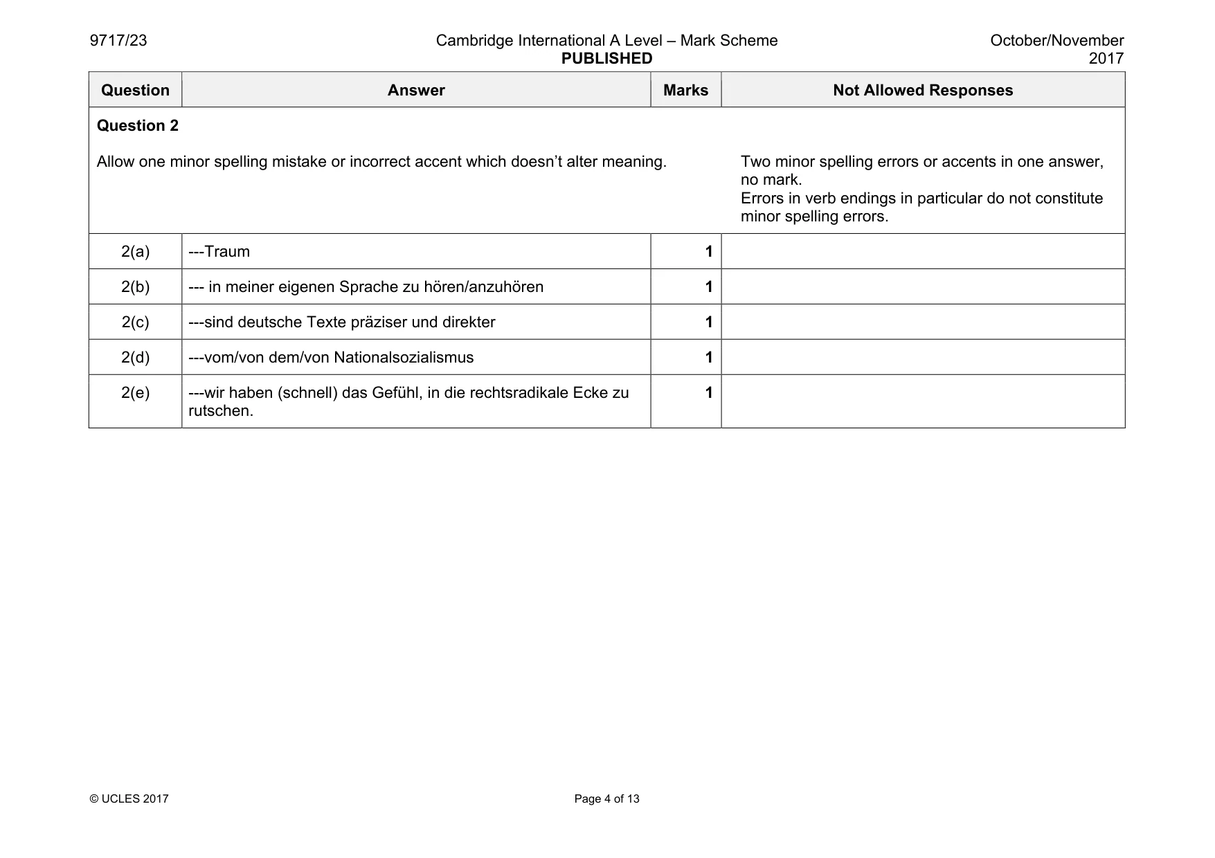 Mark scheme, page 4 of 13