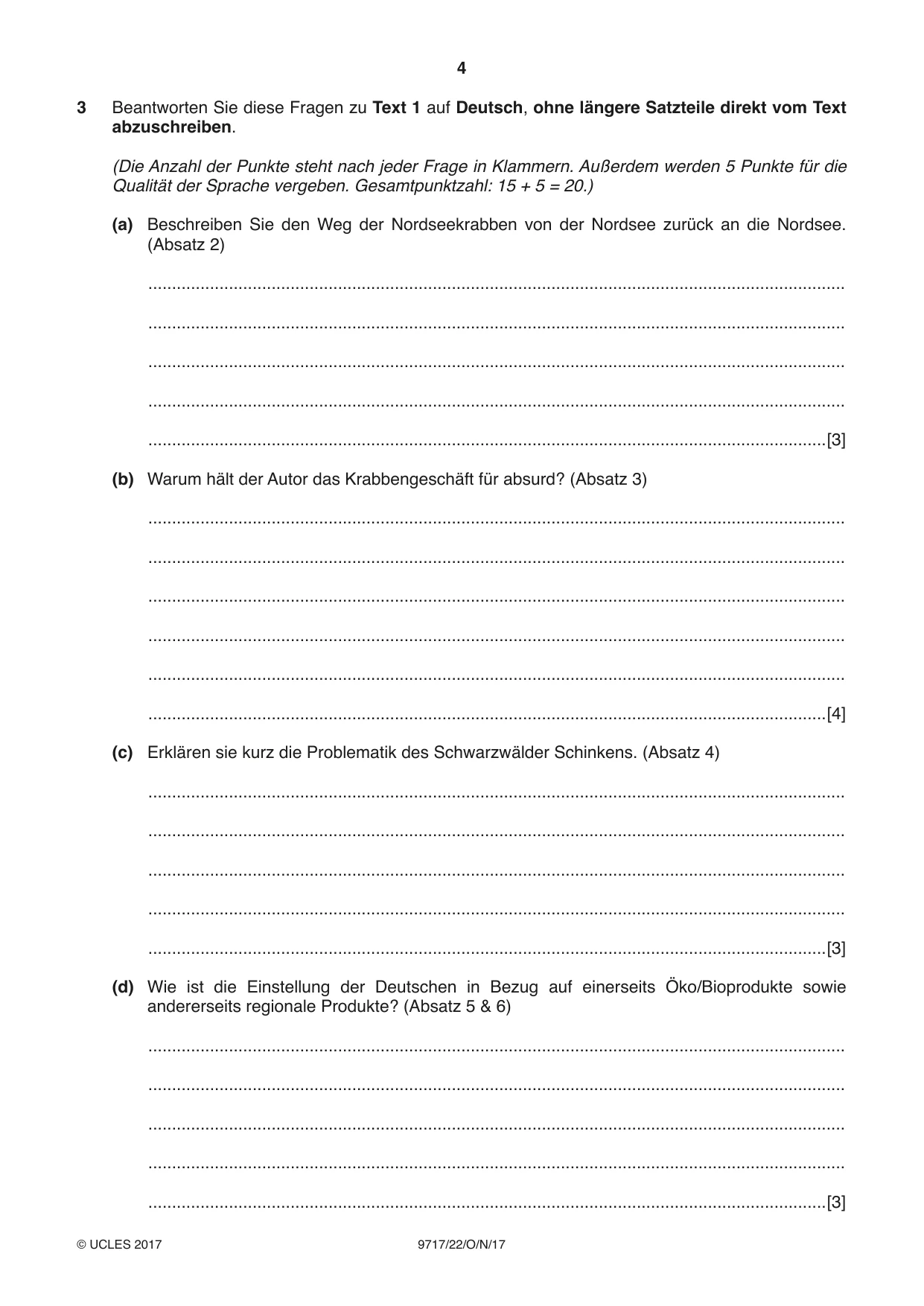 Cambridge A Level German (A Level only) 9717 2017 Oct/Nov Paper 2 · Variant 2 question paper, page 4 of 12