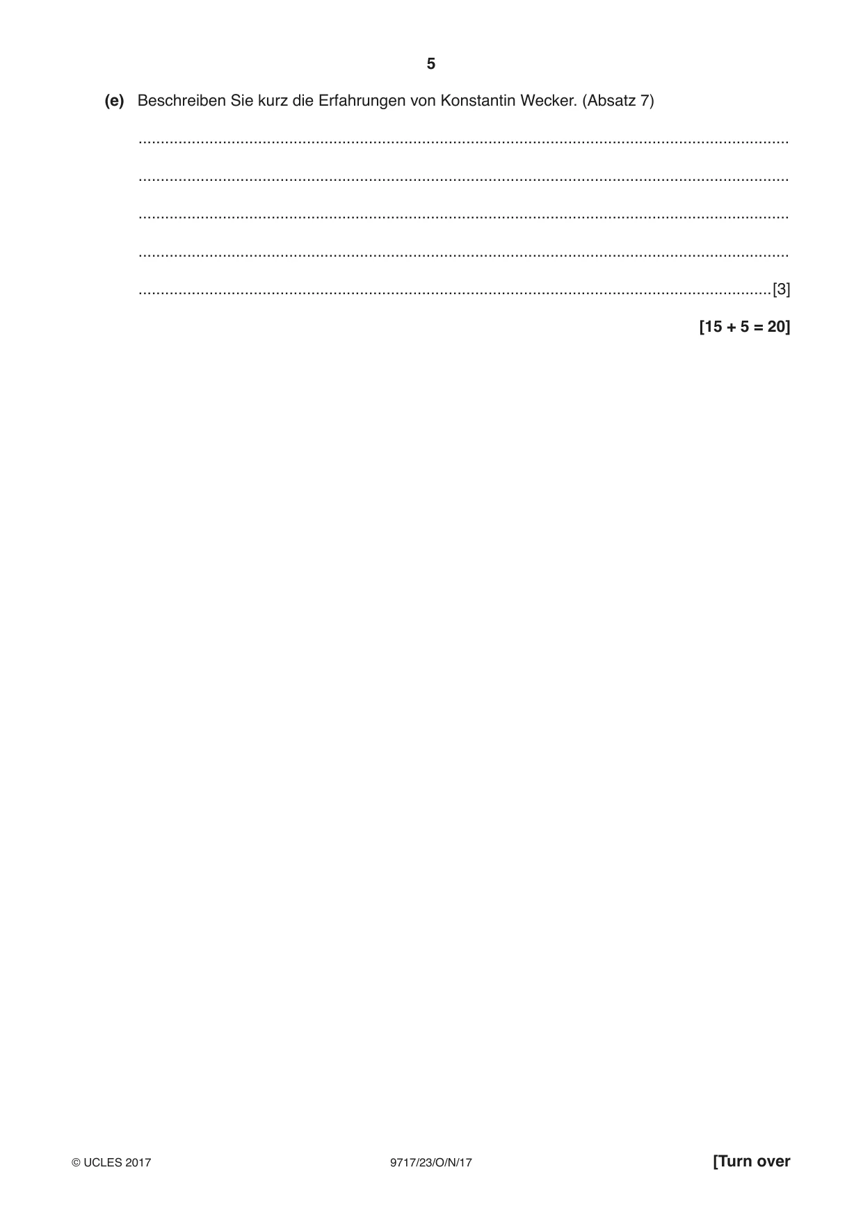 Cambridge A Level German (A Level only) 9717 2017 Oct/Nov Paper 2 · Variant 3 question paper, page 5 of 12