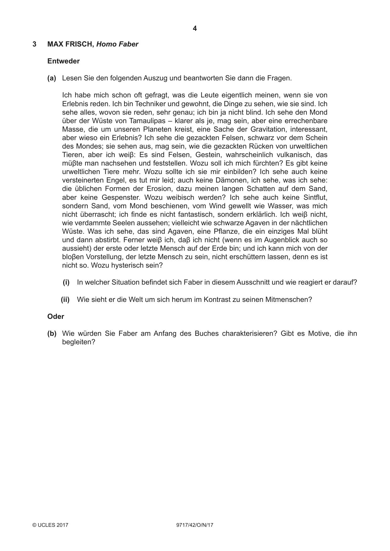 Cambridge A Level German (A Level only) 9717 2017 Oct/Nov Paper 4 · Variant 2 question paper, page 4 of 8