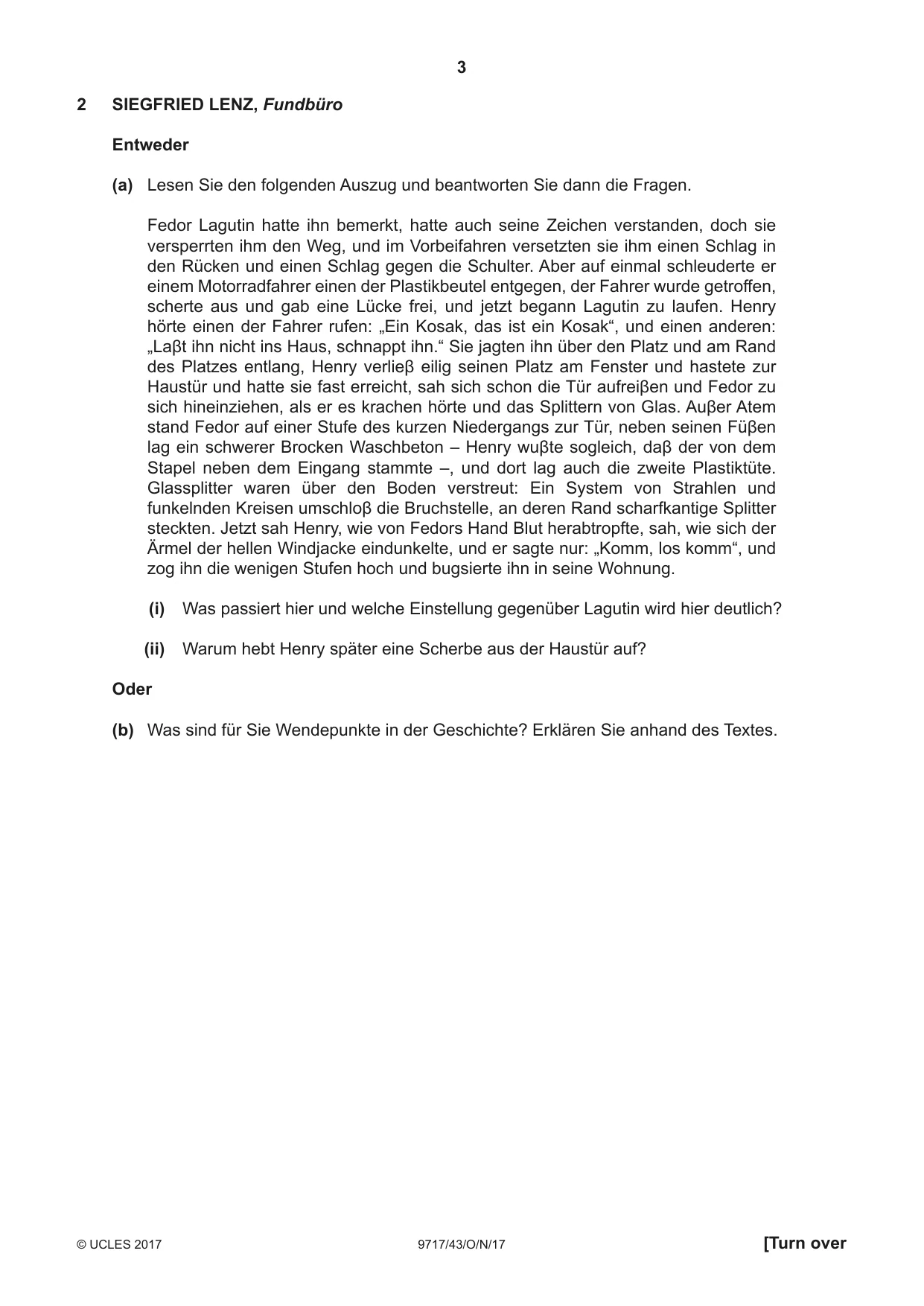 Cambridge A Level German (A Level only) 9717 2017 Oct/Nov Paper 4 · Variant 3 question paper, page 3 of 8