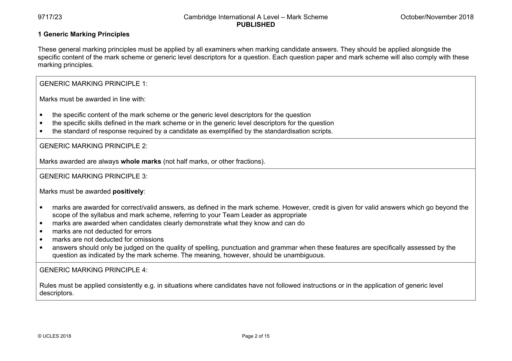 Mark scheme, page 2 of 15
