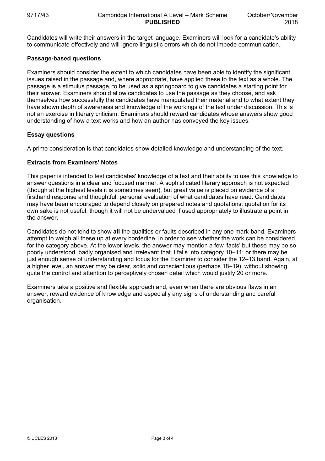 Mark scheme, page 3 of 4