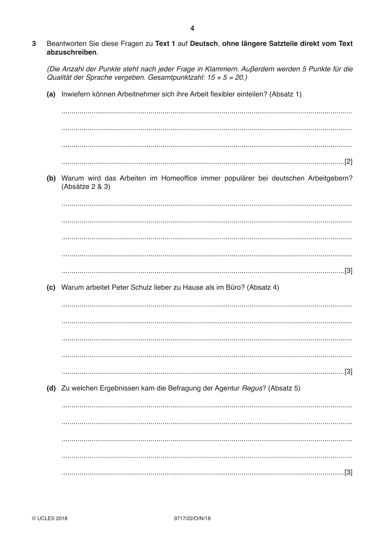 Cambridge A Level German (A Level only) 9717 2018 Oct/Nov Paper 2 · Variant 2 question paper, page 4 of 12