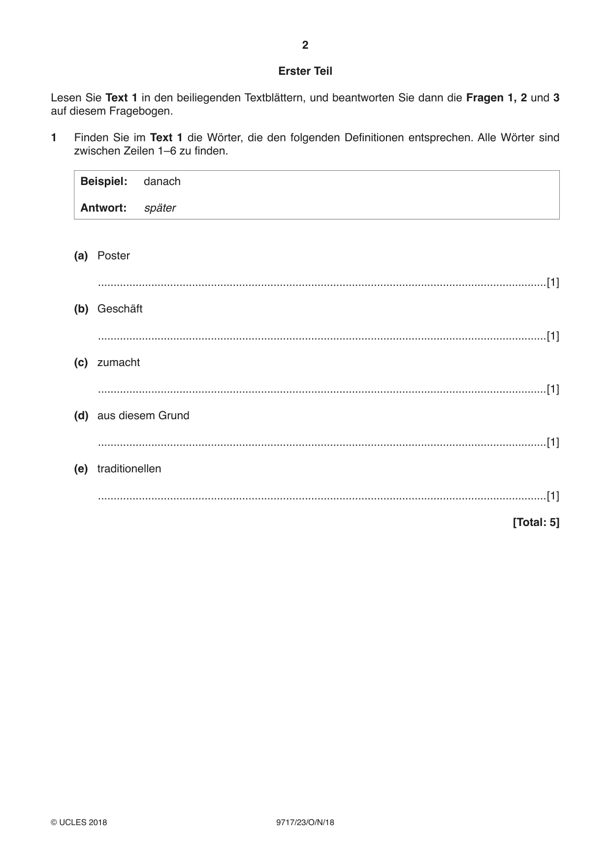 Cambridge A Level German (A Level only) 9717 2018 Oct/Nov Paper 2 · Variant 3 question paper, page 2 of 12