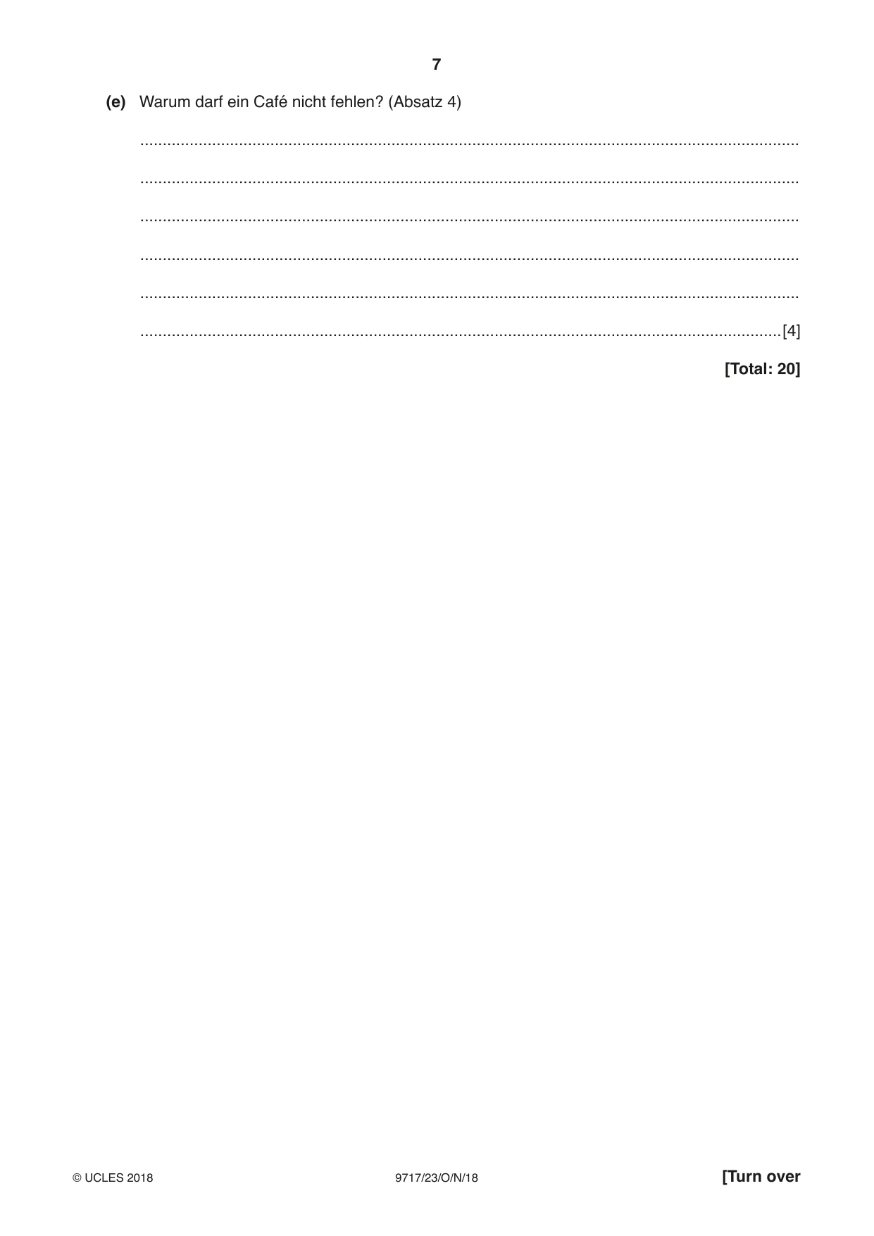 Cambridge A Level German (A Level only) 9717 2018 Oct/Nov Paper 2 · Variant 3 question paper, page 7 of 12