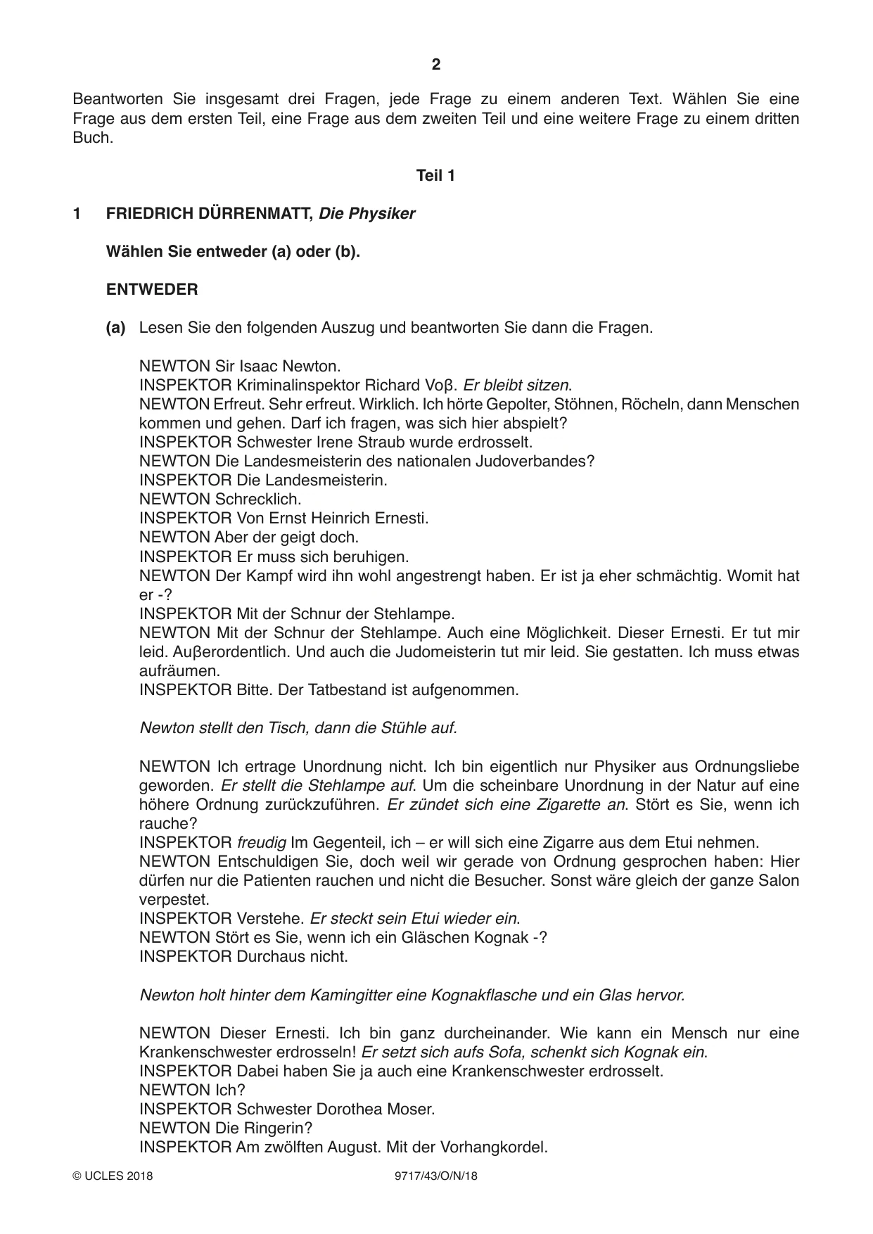 Cambridge A Level German (A Level only) 9717 2018 Oct/Nov Paper 4 · Variant 3 question paper, page 2 of 8