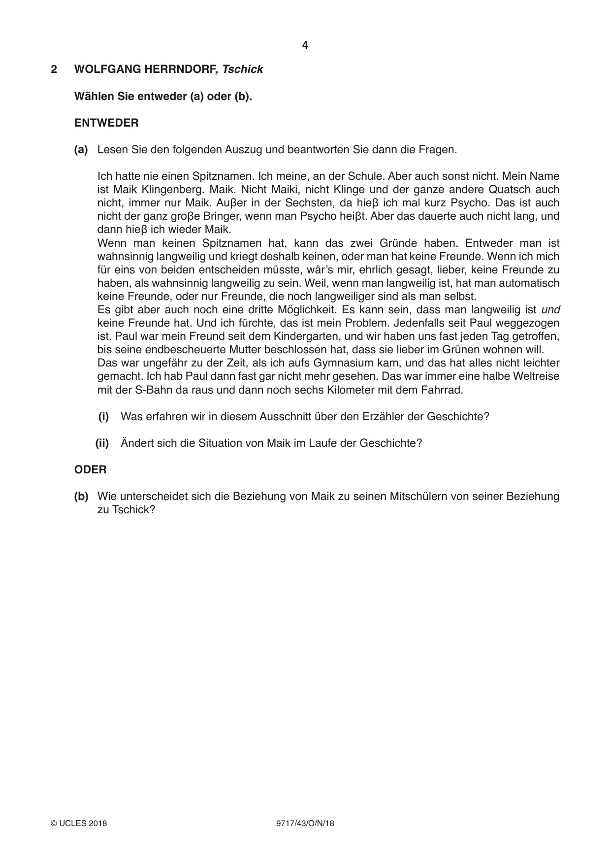 Cambridge A Level German (A Level only) 9717 2018 Oct/Nov Paper 4 · Variant 3 question paper, page 4 of 8