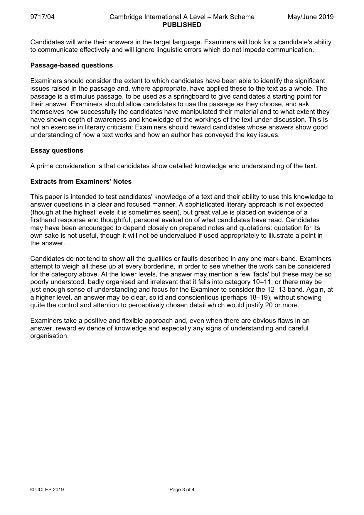 Mark scheme, page 3 of 4