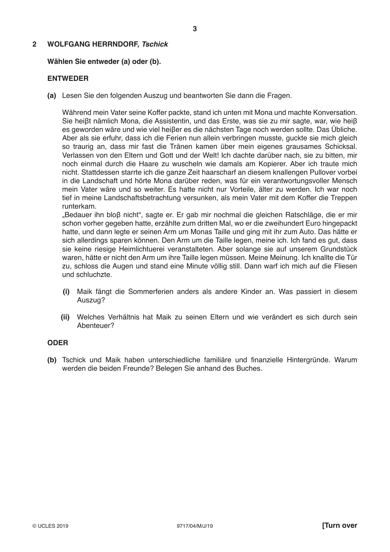 Cambridge A Level German (A Level only) 9717 2019 May/June Paper 4 · Variant 1 question paper, page 3 of 8