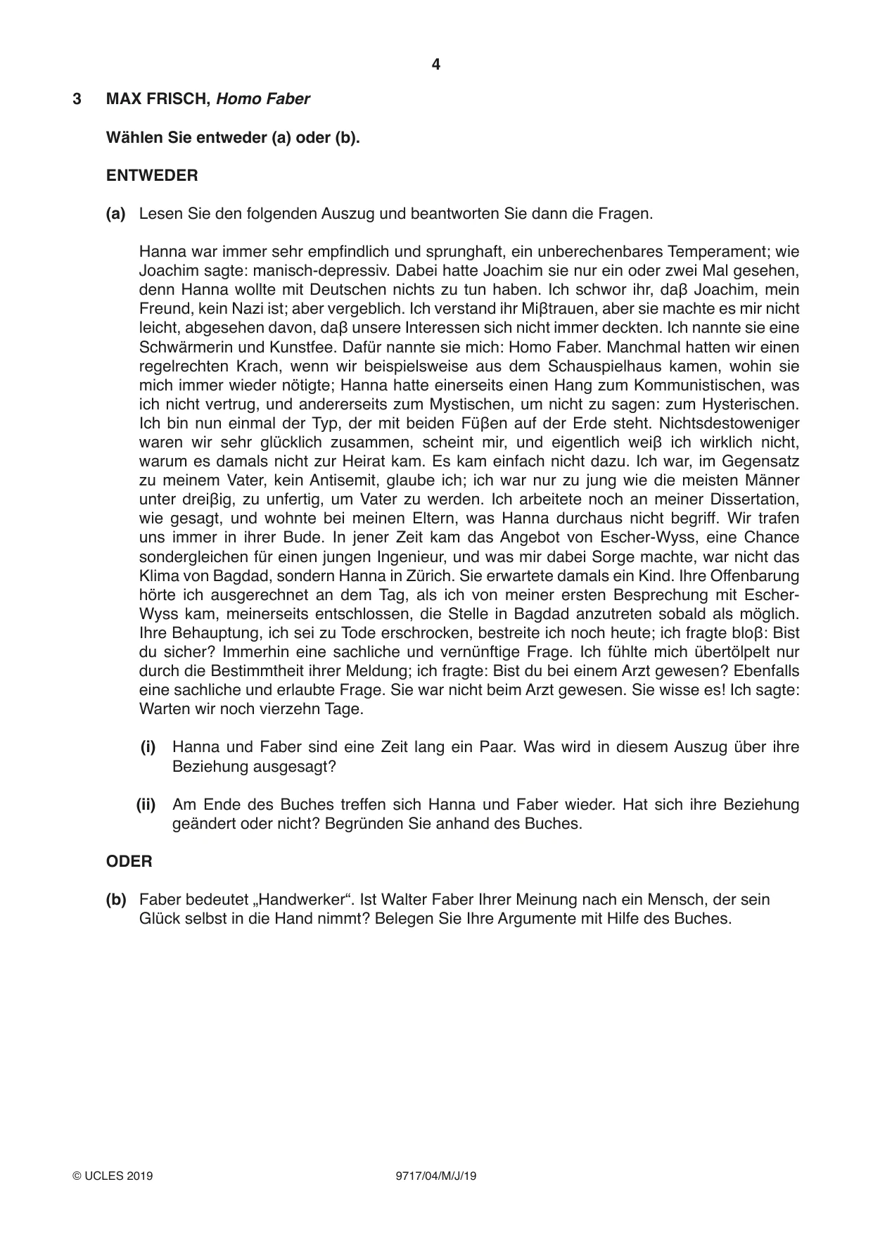 Cambridge A Level German (A Level only) 9717 2019 May/June Paper 4 · Variant 1 question paper, page 4 of 8