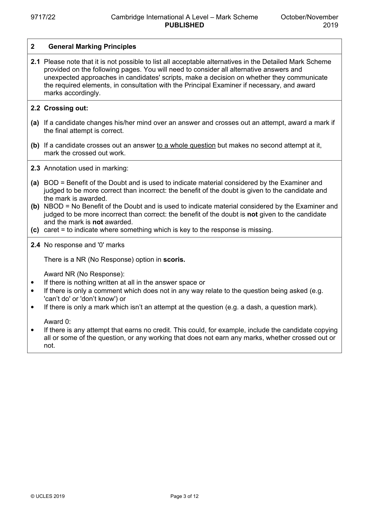 Mark scheme, page 3 of 12