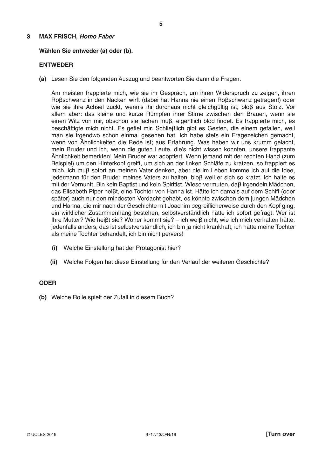Cambridge A Level German (A Level only) 9717 2019 Oct/Nov Paper 4 · Variant 3 question paper, page 5 of 8